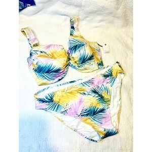 NWT Shade Shore 2 piece Bikini - Palm Print -